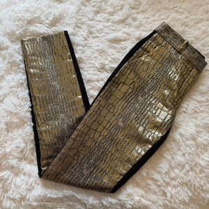 Diane Von Furstenberg Metallic Gold and Black Pants